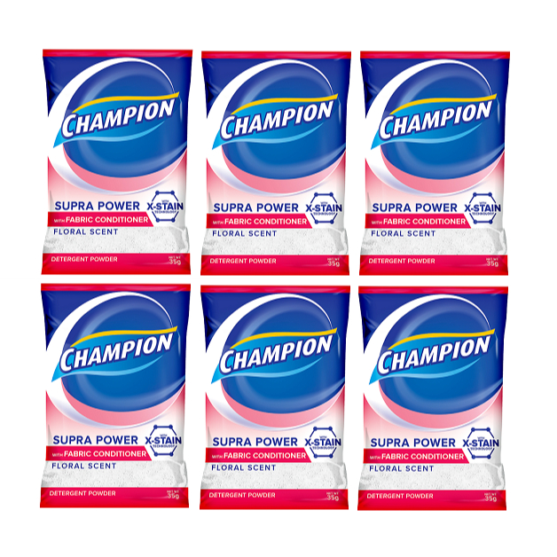 Champion Powder w/ Fabric Conditioner Pink 35g 6's