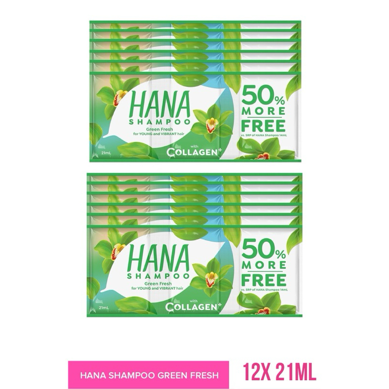 Hana Shampoo Green Fresh 21mL 12's